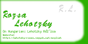 rozsa lehotzky business card